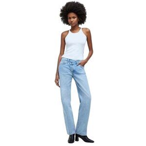 Madewell Womens Low-Slung Straight Jeans Size 33 Light Blue 100% Cotton, NEW